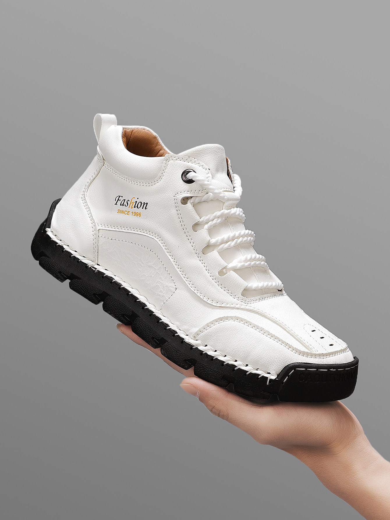 Sneaker Zone - 남성용 수제 미드탑 캐주얼 신발, 심플한