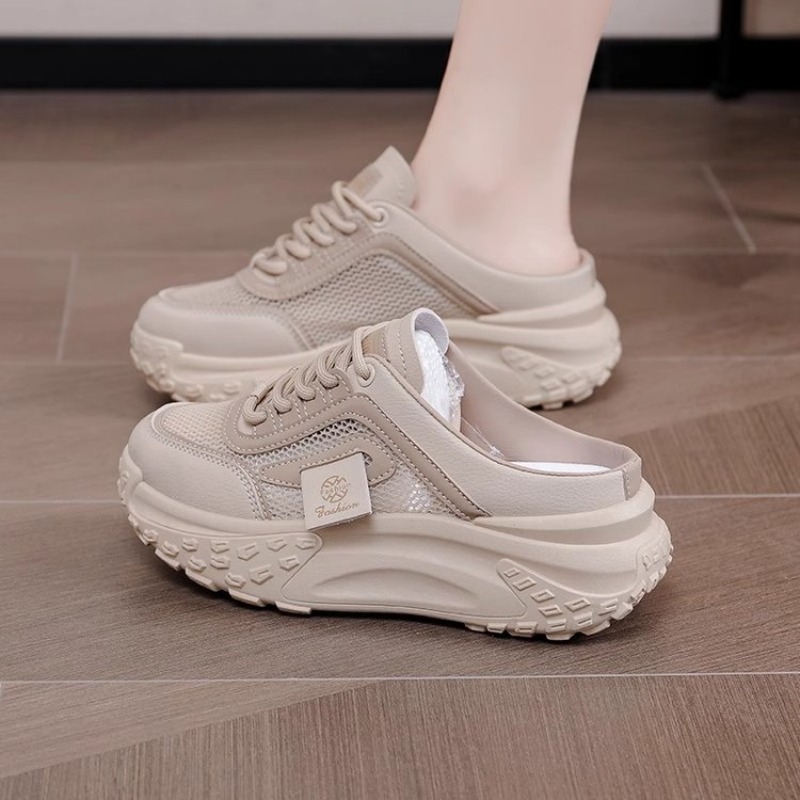 Sneaker Career - 여름 여성용 백리스 뮬 스니커즈 메쉬