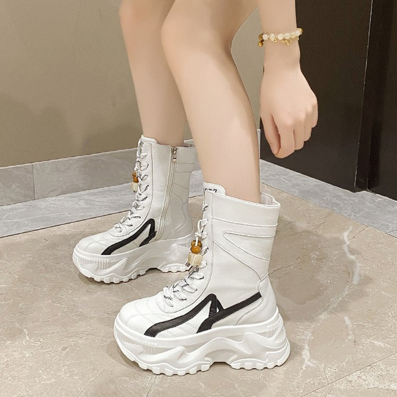 신상 여성 8CM 청키 미드-캘프 부츠 2025 가을  - Sneaker Zone 리뷰 및 가격