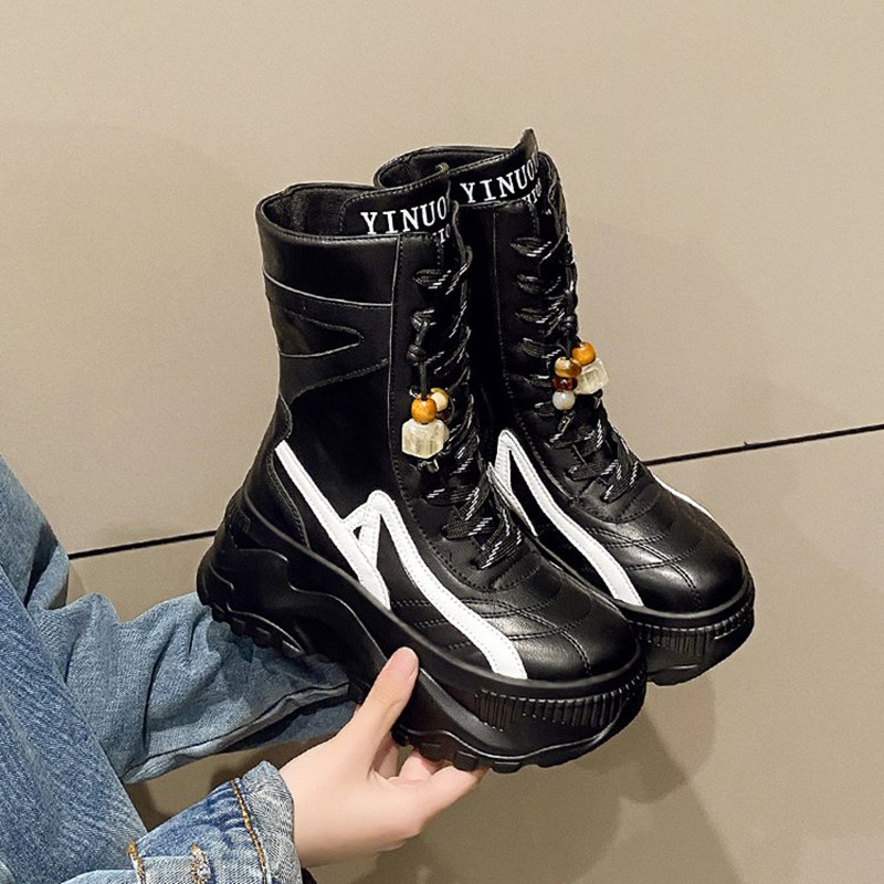 신상 여성 8CM 청키 미드-캘프 부츠 2025 가을  - Sneaker Zone 리뷰 및 가격