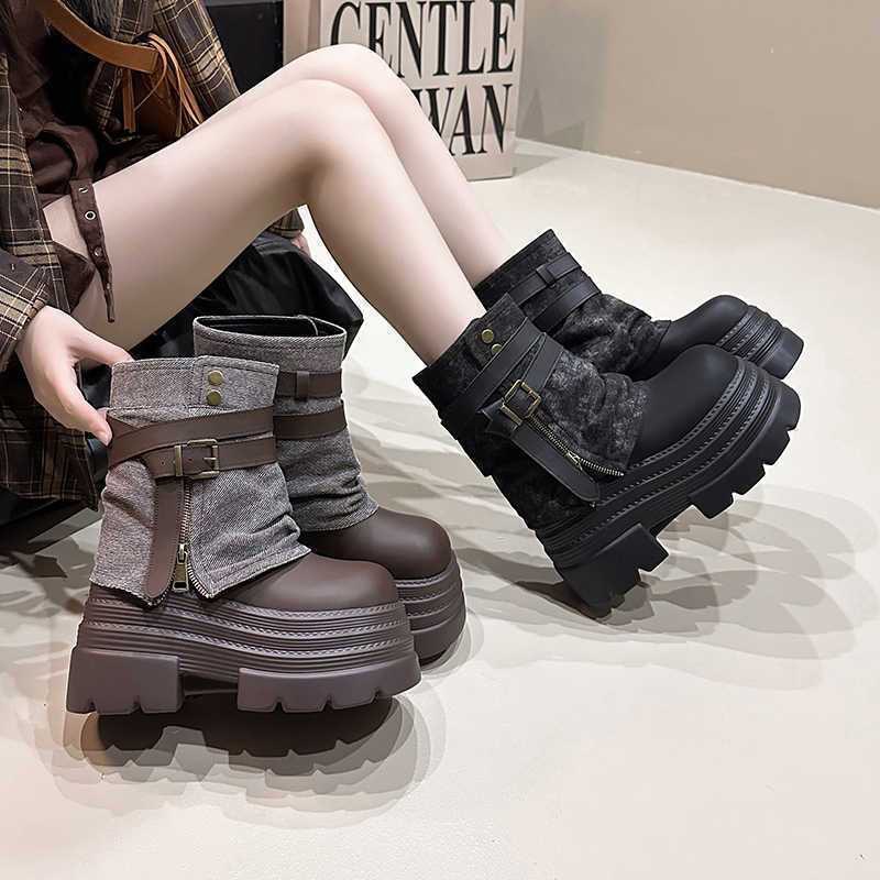 10CM 가을 청키 숏부츠 여성 하이힐 패션 2026  - Sneaker Zone 리뷰 및 가격
