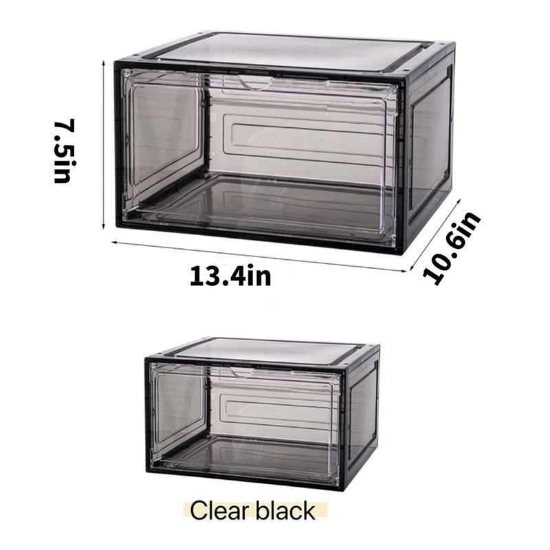B84B 전면 개폐식 신발 상자, 6개 세트, 투명 덮 - Shoe Box Display 리뷰 및 가격