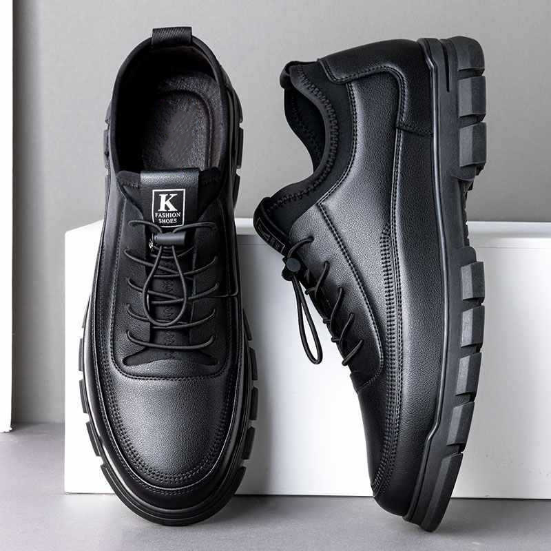 남성용 블랙 인조 가죽 따뜻한 플리스 안감 레이스업 스 - Sneaker Career 리뷰 및 가격