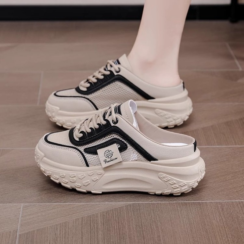 여름 여성용 백리스 뮬 스니커즈 메쉬 통기성 레이스업  - Sneaker Career 리뷰 및 가격