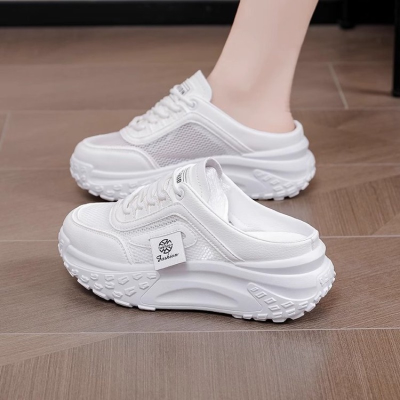 여름 여성용 백리스 뮬 스니커즈 메쉬 통기성 레이스업  - Sneaker Career 리뷰 및 가격